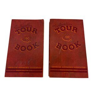 1938 AAA Tour Books Northeastern & Southeastern Road Maps Travel Guide Pair